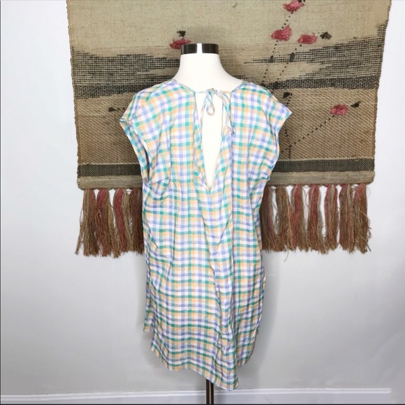 Madewell Gingham Cover up Tunic Blue XS - Picture 4 of 7